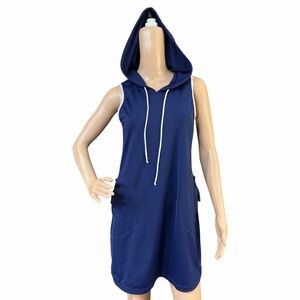 Tommy Bahama IslandActive Hooded Sleeveless Athletic Dress Blue XS